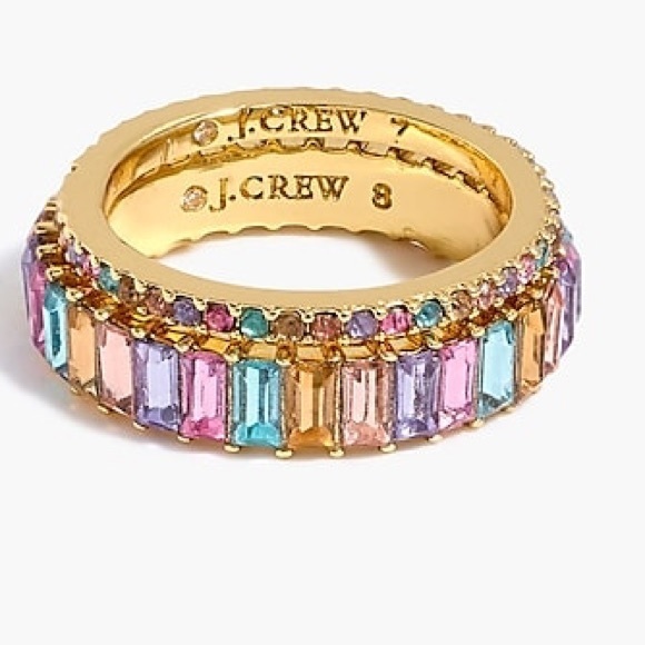 J. Crew Factory Mixed Crystal Rings NWT - Picture 4 of 4